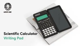 Green Lion Scientific Calculator with Writing Pad & Pen in UAE | One-Click Erase - Black Color | (GNSCALWPADBK)