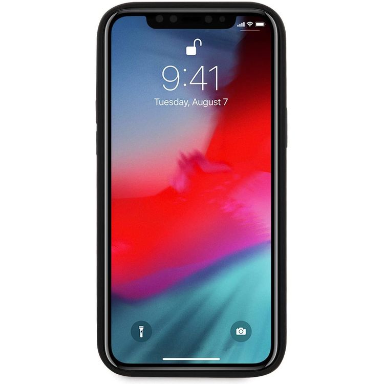 BMW Hot Stamp Leather Case with Horizontal Lines Compatible with Apple iPhone 11 Pro Max - Black