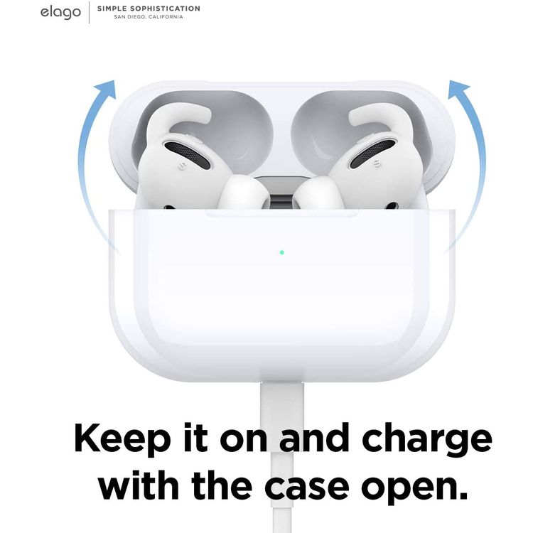Elago Earbuds Hook Cover, Protective Buffer for Apple AirPods Pro Suitable for Jogging, Cycling, Gym & Fitness Activities [4 Pairs: 2 Large + 2 Small] - White