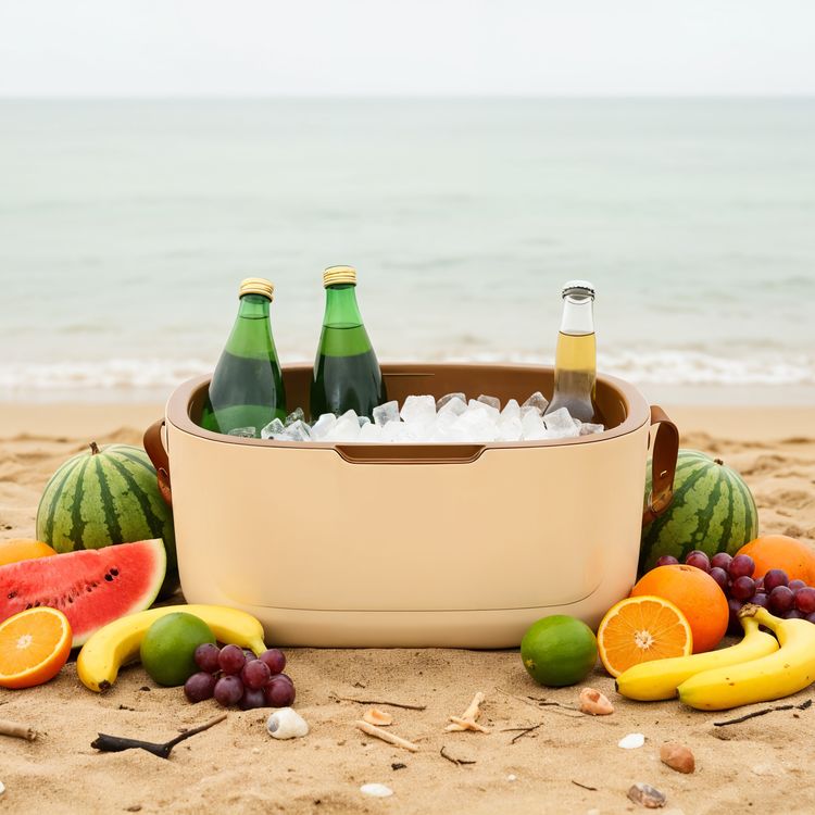 Green Lion Vintage Insulated Cooler Box 12L with Leak-Proof Design, Food-Grade Safety, Triple-Layer Insulation, Hot and Cold Storage, Adjustable Strap, Airtight Protection, Impact Resistant, Travel Friendly, Long-Lasting Insulation - Beige 