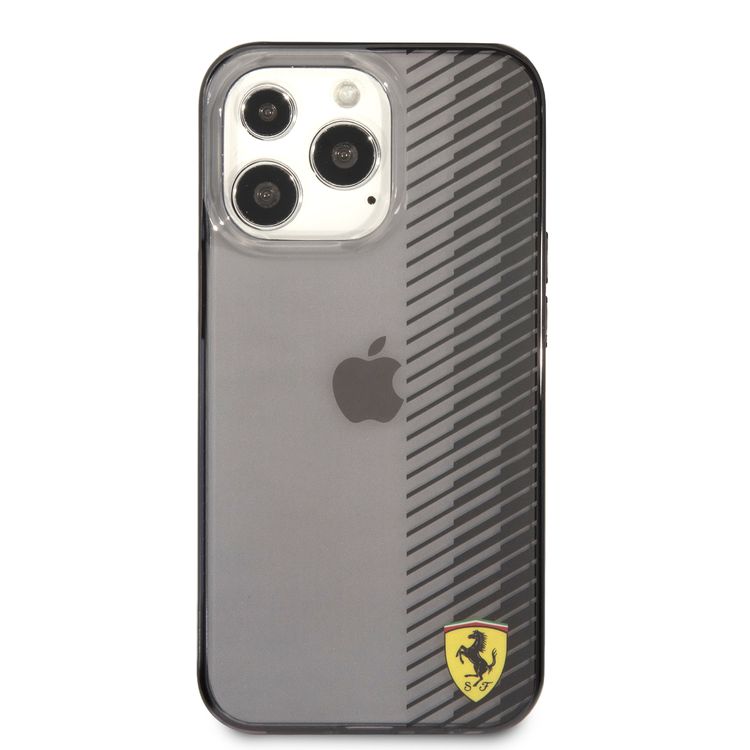 CG MOBILE Ferrari Transparent Hard Case Gradient Print Logo Compatible for iPhone 13 Pro (6.1") Scratches Resistant, Easy Access to All Ports