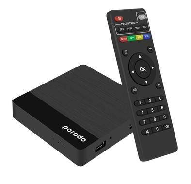 Porodo Android TV Box Video Streaming, 8GB Storage, 1GB R...