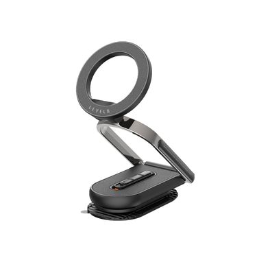 Levelo Nero MagSafe Car Holder & Selfie Stick with Foldable Design, N52 Magnet, Adjustable Angle, Strong Suction Type, Universal Compatibility - Black