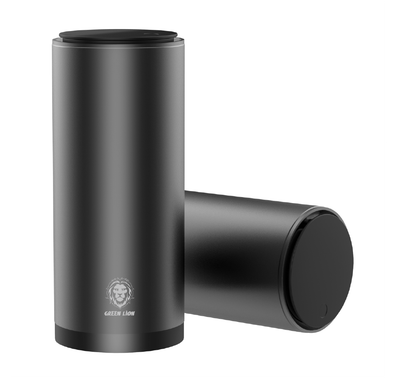 Green Lion Car Trash Can 500mL Capacity, Touch to Open, Vehicle-mounted Mini Trash Bin, Aluminum Alloy Office Desktops Waste Bin Rubbish Container with Free Trash Bags - Black