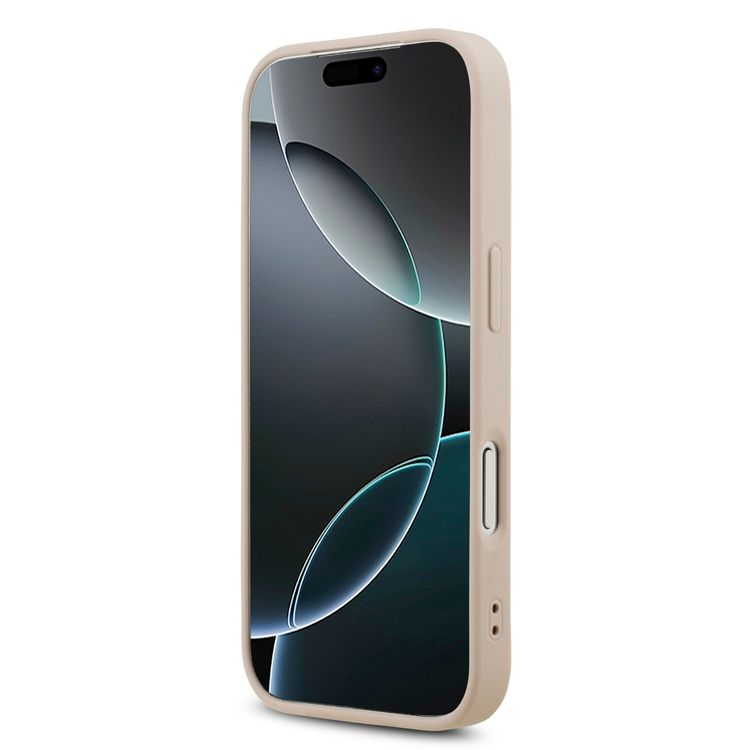 غطاء جلد PU بتقنية MagSafe 4G مع شعار مثلث لهاتف iPhone 17 Pro Max، ذو تصميم نحيف، حماية من السقوط، قبضة مريحة، تغليف مستدام، تصميم خفيف الوزن، سهل التركيب - وردي