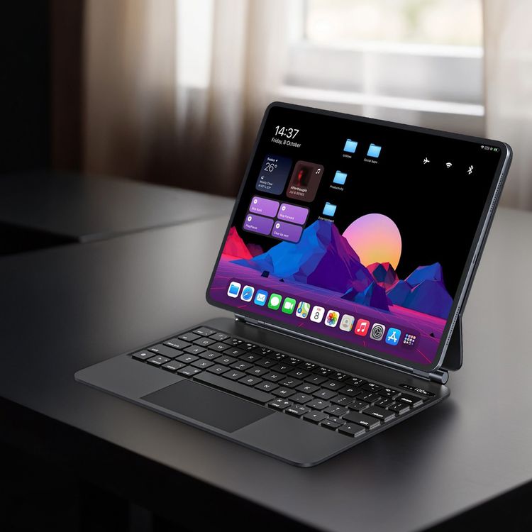 لوحة مفاتيح لاسلكية من باورولوجي لجهاز آيباد برو 11 بوصة (M4)، سعة بطارية 500 مللي أمبير/ساعة، وقت شحن ساعتان، منفذ شحن من النوع C، بلوتوث الإصدار 5.0، نطاق نقل يصل إلى 10 أمتار، أضواء RGB بـ 7 ألوان، سهولة الوصول إلى القلم - أسود