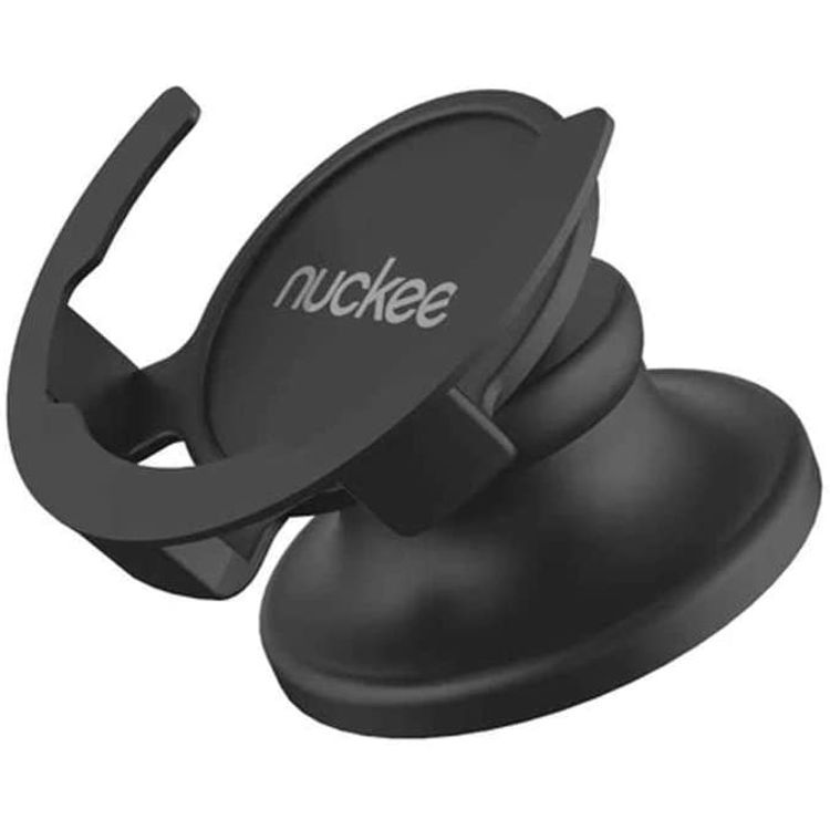 Nuckees Universal Phone Grip Mount, 360 Rotation & One-Touch Adjustment Compatible with Flat Surface - Black