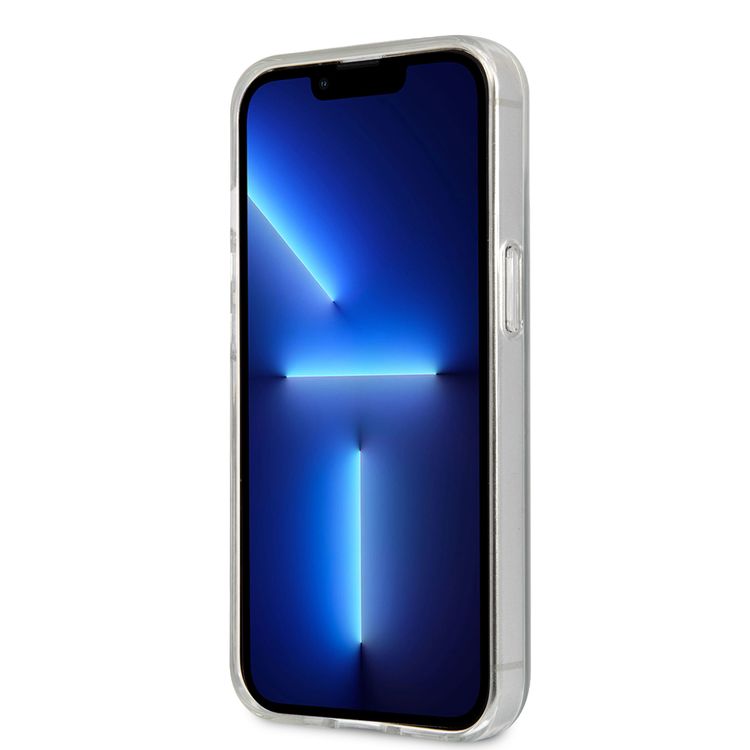 CG MOBILE Ferrari PC/TPU Transparent Hard Case with 3D Stripes Compatible for iPhone 13 Pro Max (6.7") Scratches Resistant, Easy Access to All Ports