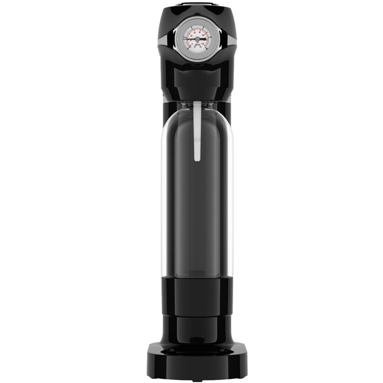  Lepresso Sparkling Water Maker and 4+1 x  CO2 Capsules Bundle, 1L Sparkling Water Maker Capacity, Adjustable Fizz Pressure, Efficient Carbonation, 0.6L Capsule Capacity, Carbonates up to 500 Cups of Beverages, Safe & Without Gas Leakage - Black / Silver