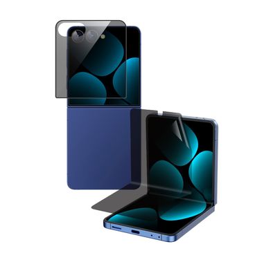 Green Lion Flip Protection Pack Privacy for Z Flip 7 with Flexible Film, Anti-Peeping, Ultra Thin, 9H Tempered Glass, Anti-Scratch, Anti-Fingerprint - Black