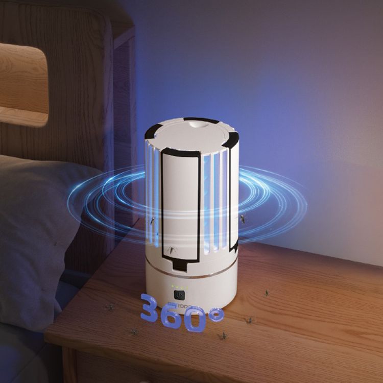 Porodo Lifestyle 2-in-1 Portable Insect Killer Lamp with Safe & Silent Operation, 360° Coverage, Foldable LED Light, ABS Material, Type-C Charging Interface, 5 Hours Recharge Time, 4-16 Hours Usage Time, UV Mosquito Killing - White