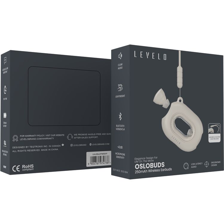 Levelo Oslobuds 250mAh Wireless Earbuds with Google & Siri Assistant, Bluetooth Version 5.4, 4 Hours Playtime, Clear Audio, Low Latency Audio, 1.5 Hours Charging Time - Ivory