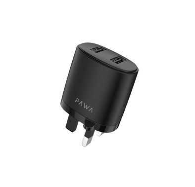 Pawa Solid Travel Charger Dual USB Port 2.4A-Black