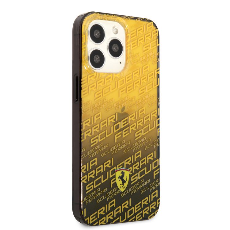 Ferrari PC/TPU Scuderia Dyed Bumper  Case, Drop protection, Compatible with iPhone 13 Pro Max - Yellow
