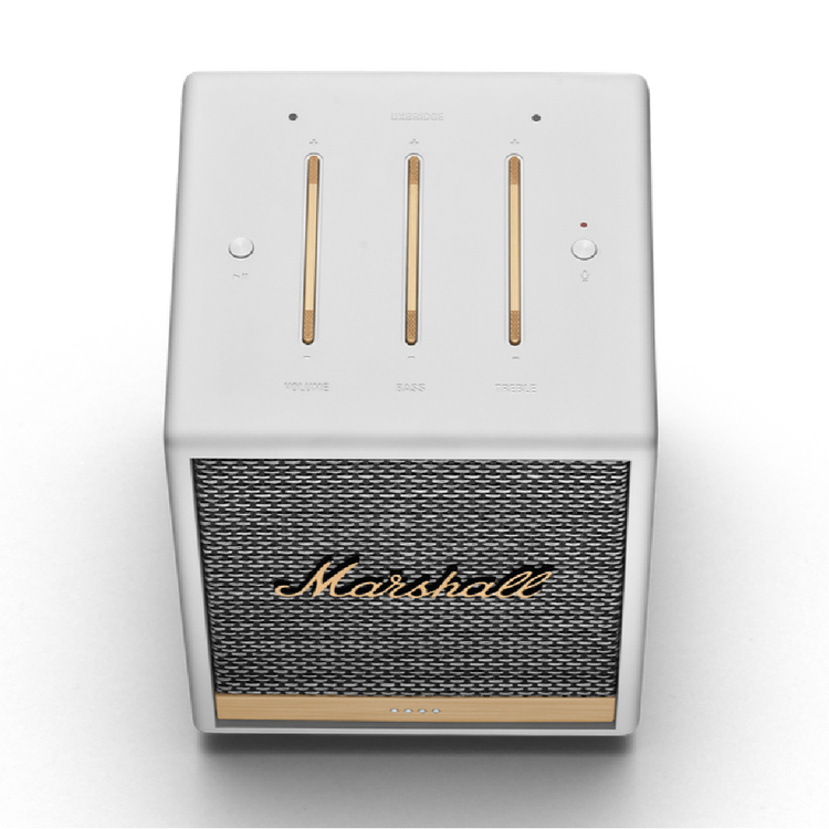 Marshall Uxbridge Bluetooth Speaker with Google Voice Assistant, Signature Sound, Iconic Marshall Design - White