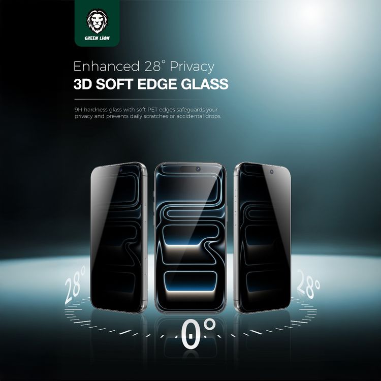 Green Lion Quad Protection Pack for iPhone 17 Pro Max, 3D Pet Privacy Glass, Anti-Shock Case, Nano HD Black Film, Camera Lens Protector, 360° Protection, Anti-Fingerprint, 28° Anti-Spy Glass - Black