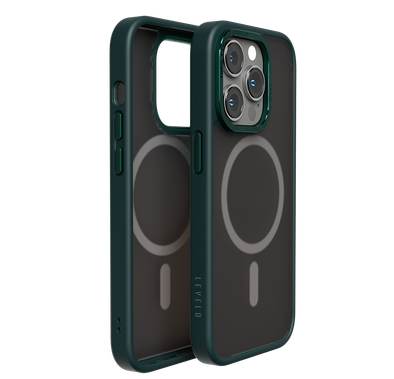Levelo Magsafe Kayo Matte Back Case for iPhone 14 Pro - Green/Green