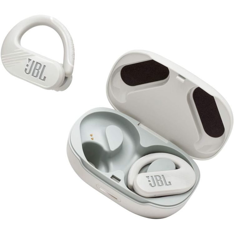 JBL Endurance Peak 2 Waterproof True Wireless In-Ear Sport Headphones, Pure Bass Sound, Bluetooth Headphones 30hours Battery, IPX7 Water & Sweat Proof - White