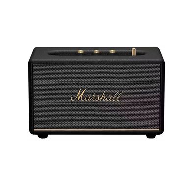 مكبر صوت ستيريو لاسلكي مارشال أكتون 3 بتقنية بلوتوث 5.2، وقت شحن ساعتان، وقت تشغيل 32 ساعة، شحن سريع، مقاوم للغبار والماء، منفذ شحن USB-C - أسود