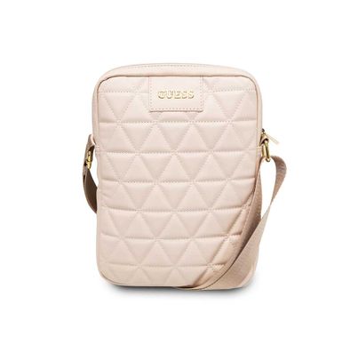CG Mobile Guess PU Quilted Tablet Bag 10" with Adjustable Shoulder Strap, Easy for Carrying, Slim Lightweight Portable Storage Bag Suitable for Outdoor
