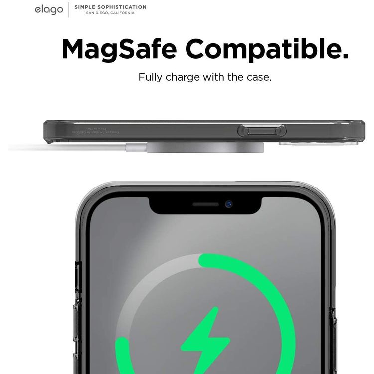 Elago Hybrid Case Compatible for iPhone 12 Pro Max (6.7"), Shock Absorbing Case Suitable Wireless Charging, Screen & Camera Protection - Black