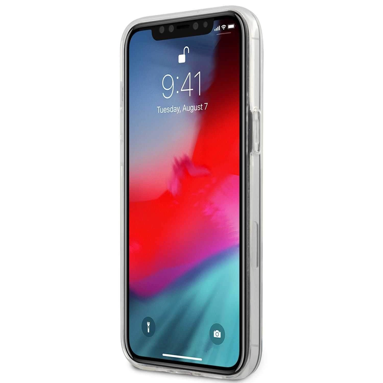 Guess PC/TPU Triangle Logo Hard Case for iPhone 12 Mini ( 5.4  ) - White