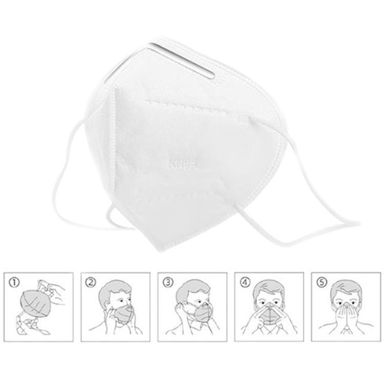 Hoco KN95 Protective Mask with 30 Pieces per Pack, Adjustable Ear Straps, 4 Protection Layers, 95% Filtration Efficiency, Non-Woven Fabric, Antibacterial & Antimicrobial - White