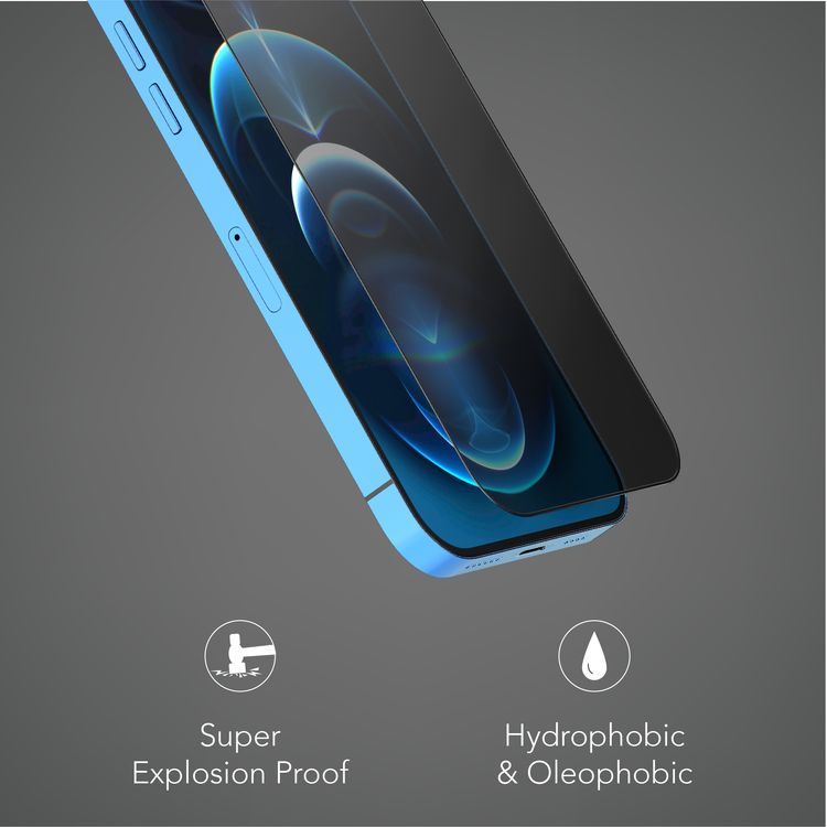 Levelo 9H Anti-Glare Tempered Glass Screen Protector Compatible for iPhone 12 / 12 Pro (6.1") Scratch Resistance - Anti-Bacterial Screen Guard Protector w/ Alignment Frame - Clear
