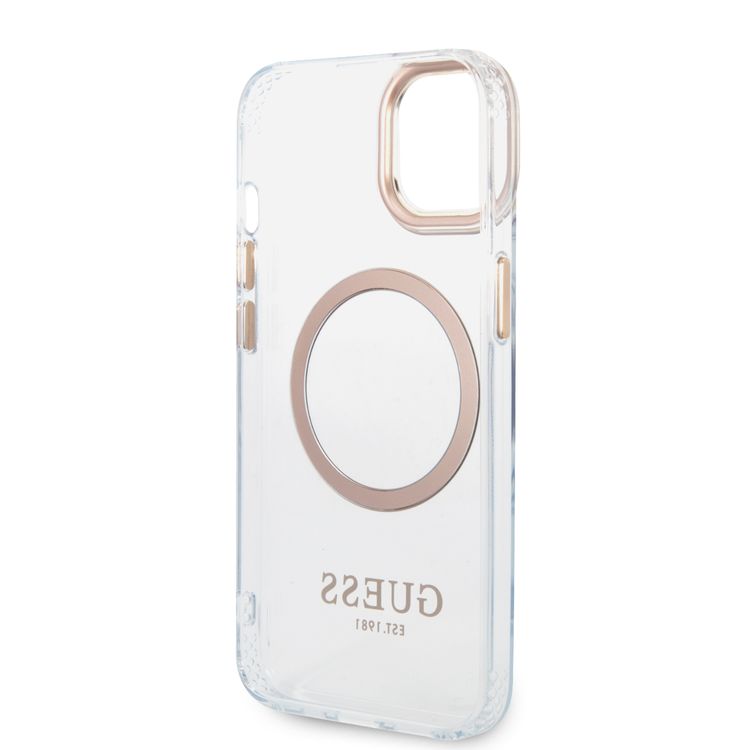 Guess Magsafe Compatibility Transparent Outline iPhone 14 Plus Compatibility - Gold