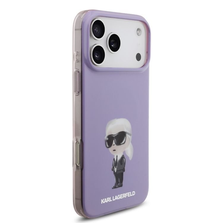 Karl Lagerfeld MagSafe IML Case with Aquarelle Karl Head for iPhone 17 Pro Max, Drop Protection, Slim Profile & Lightweight Design, Easy Snap-On, Comfortable Grip, Sustainable Packaging - Purple