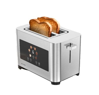 Porodo Lifestyle 2-Slice Bread Toaster with Touch Panel, 750-850W Rated Power, Stainless Steel 410 Material, 6 Browning Levels, 5 Functions, Removable Slide-Out Crumb Tray, Automatic Shut-Off - Silver