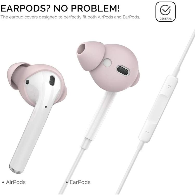 غطاء سيليكون AhaStyle لـ Airpods (3 أزواج كبيرة) - وردي