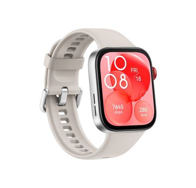 Huawei Watch Fit 3 Smartwatch, 1.82" AMOLED Display, up to 10 Days Battery Life, Android & iOS, Built-in GPS, Bluetooth Calling, Sleep Monitoring, Pulse Wave Arrhythmia Analysis, Nutritional Analysis - White