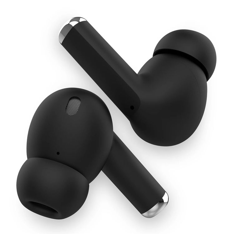 Porodo Blue Earbuds Pro 2 With Swipe Volume, 20 Hours Working Time, Wireless Charging, Deep Bass, Independent Earbuds, Touch Control - Black
