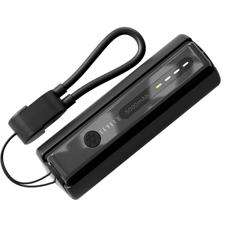 Levelo Nova Pro Power Bank with Flashlight, ABS+PC Material, 5000mAh (18.5Wh) Battery Capacity - Black
