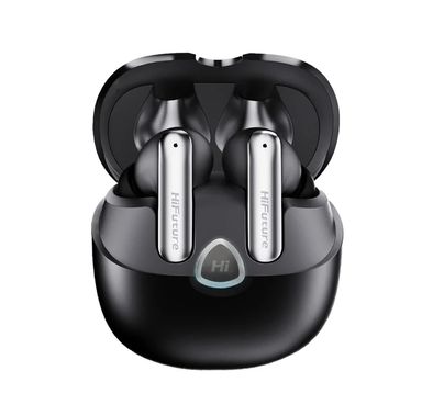 HiFuture Sonicair Earbuds with Up to 35 Hours Play Time, 10mm Driver, Comfortable Fit, Soft Bass, Bluetooth Version 5.3, Built-in 4 Microphones with ENC Technology, Crystal Clear Calls - Black
