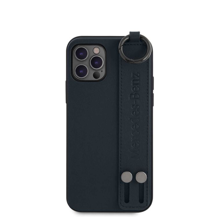 CG MOBILE Mercedes-Benz Leather Phone Case Hand Strap Compatible for iPhone 12 Mini (5.4) Officially Licensed - Abyss Blue