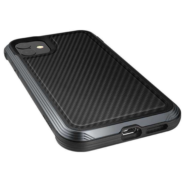 X-Doria Defense Lux Phone Case Compatible for iPhone 11 (6.1") Suitable with Wireless Charging - Black Carbon