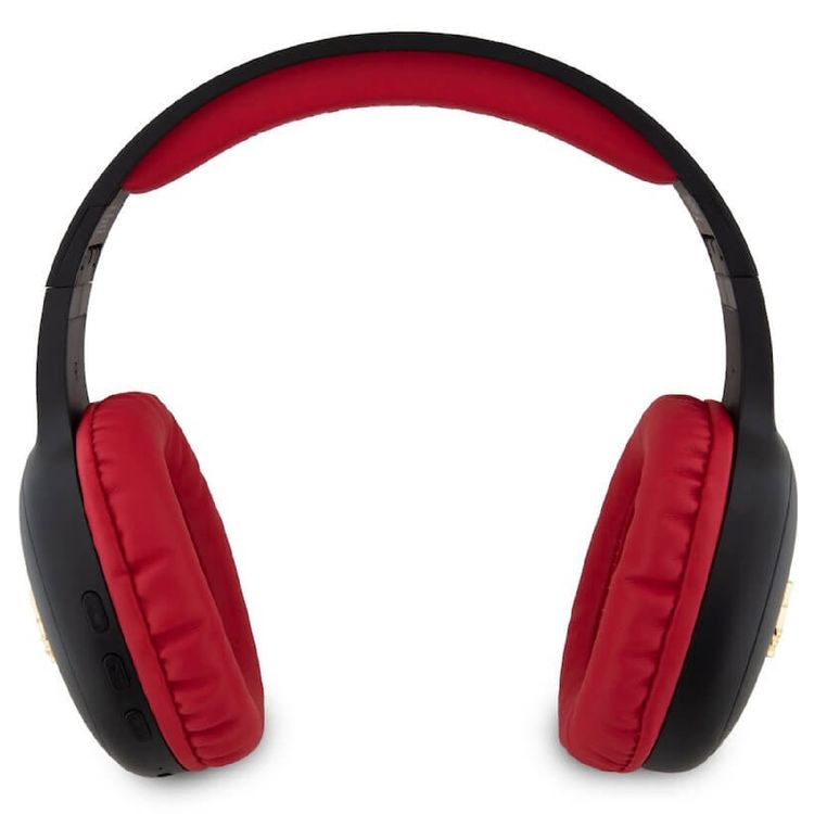 Hello Kitty Bluetooth Headphones with Oval Shape & Metal Logo, 200mAh/3.7V Battery, 8 Hours of Playtime, 2.5 Charging Time, Type-C Charging Port, 20Hz-20kHz Frequency Response Range, 40mm Driver Size, 32 Ohms Impedance, Bluetooth Version 5.3 with 10 Meters Transmission Range - Black/Red