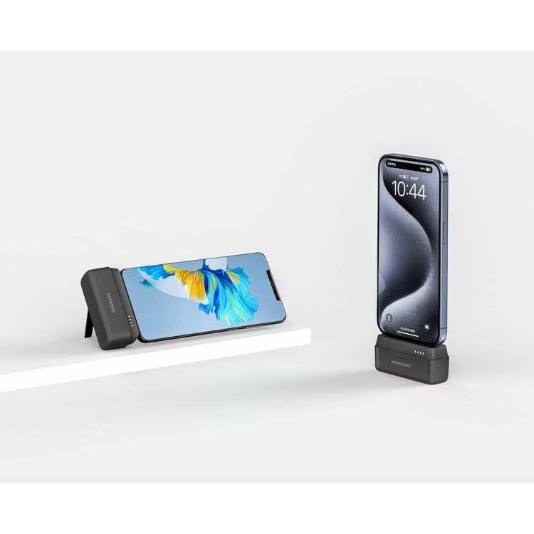 بورودو بنك طاقة بسعة 5000mAh مع موصل Type-C، توصيل طاقة 20 واط، صغير ومحمول، شحن من 0% إلى 60% في 35 دقيقة، بحجم الجيب - أسود