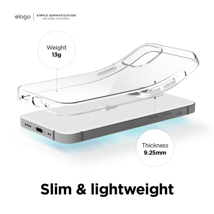 Elago Hybrid Case Compatible with iPhone 12 Mini (5.4") Ultimate Protection, Raised Bezel, Supports Wireless Charge, Anti-Yellowing, Shock Absorbing Design - Crystal Clear