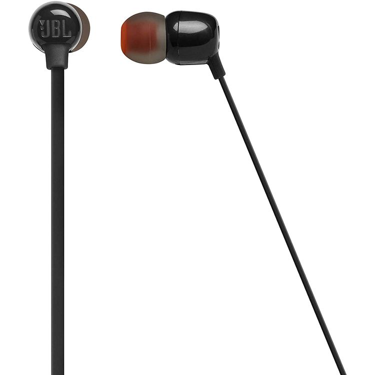 JBL T115BT Wireless In-Ear Headphones, Pure Bass Sound, 8 Hours Battery with Quickly Charge, Multi-point Connectivity, 3 Button Remote with Microphone - Black