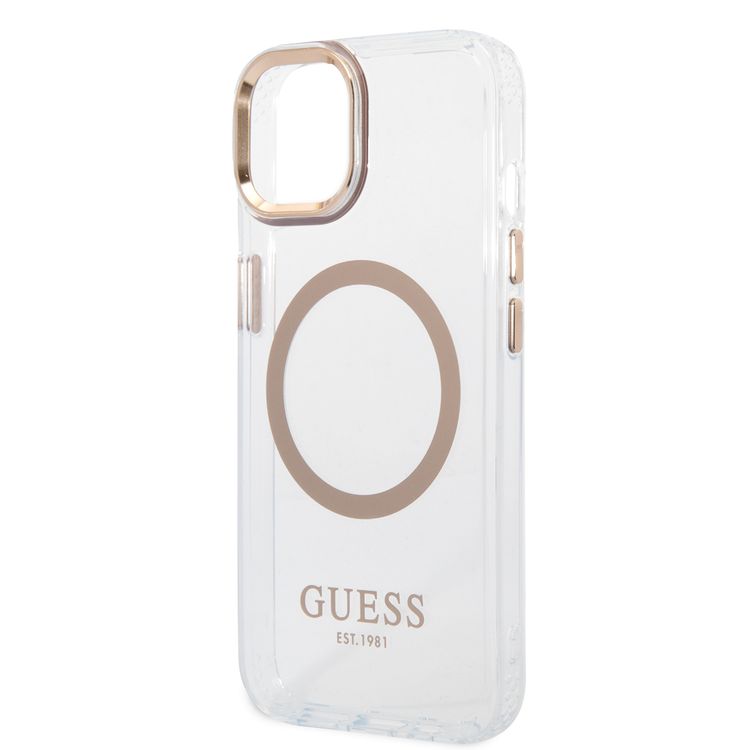 Guess Magsafe Compatibility Transparent Outline iPhone 14 Plus Compatibility - Gold