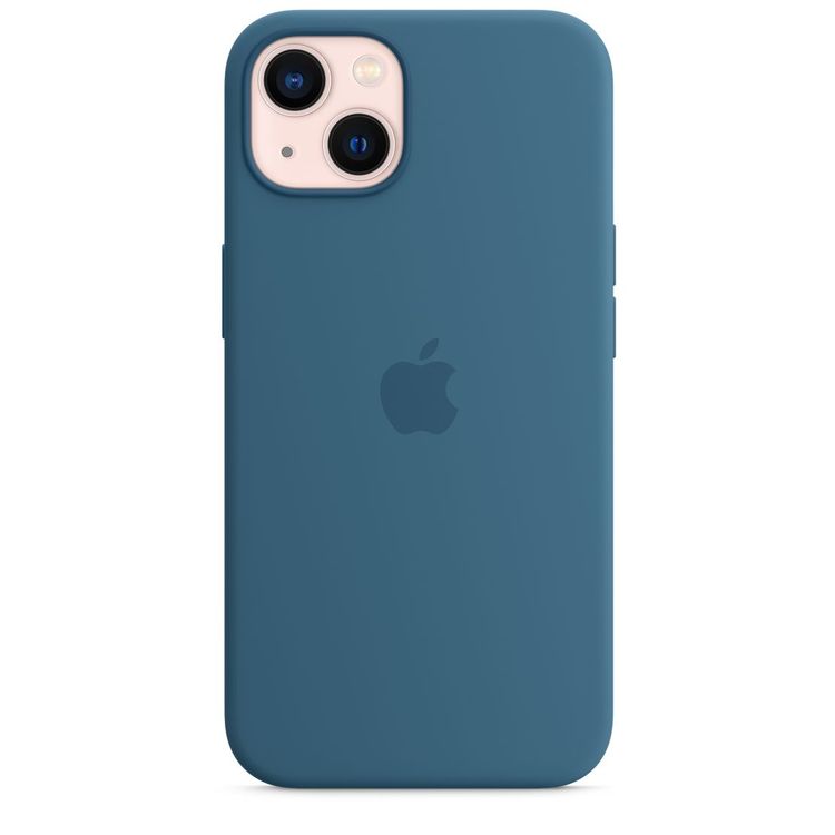Apple Silicone Case with MagSafe Compatible for iPhone 13 (6.1") – Blue Jay