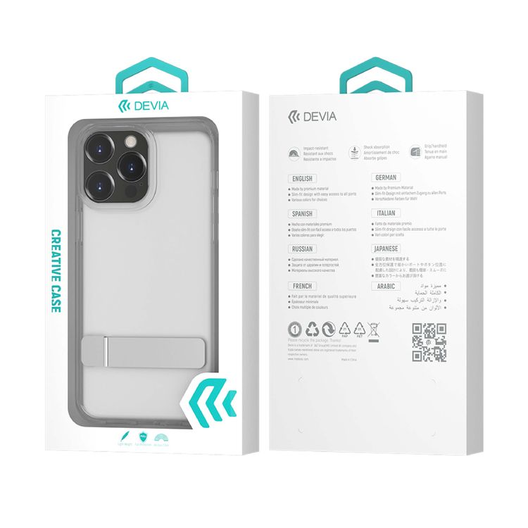 Devia High Transparence Protective Case with Built-In Bracket for iPhone 14 Pro Max - Clear