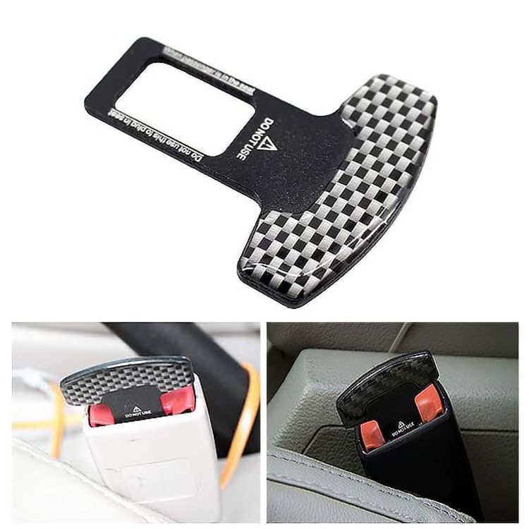 Car Safety Belt Buckle Clip Carbon Fiber Style – Pair