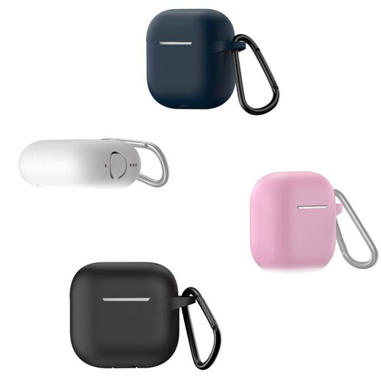 Green Lion Berlin Series Silicone Case for Airpods 4, Metal Carabiner, 360° Full Protection, Shock Absorbent, Skin Friendly Silicone, Washable Material - Pink