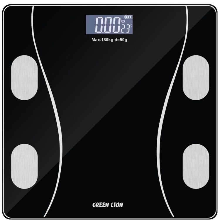 Green Lion Digital Body Scale, Overload Indicator, BIA Technology Support, Multiple Users, LCD Display, 180kg Maximum Weight Capacity