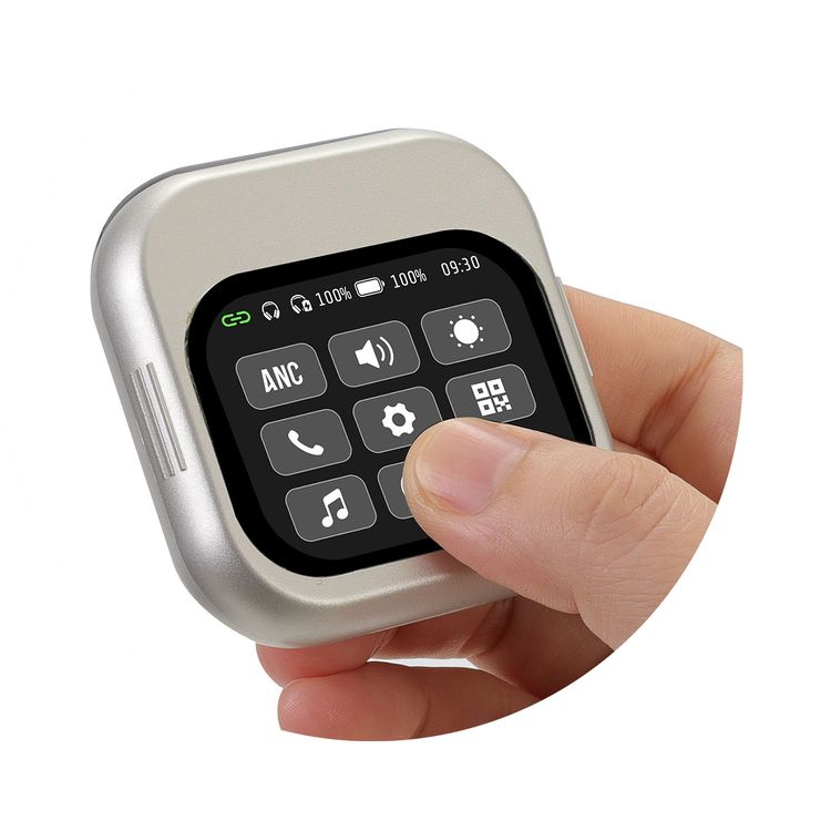 Porodo Soundtec Touchwave ANC Headphones with Detachable Touch Screen, 300mAh Battery Capacity, USB-C Charging Port, 2 Hours Charging Time, Bluetooth Version 5.4, 10m Transmission Range, Up to 29 Hours Play Time, Built-in Microphone, Immersive Audio, Compact Foldable Design - White