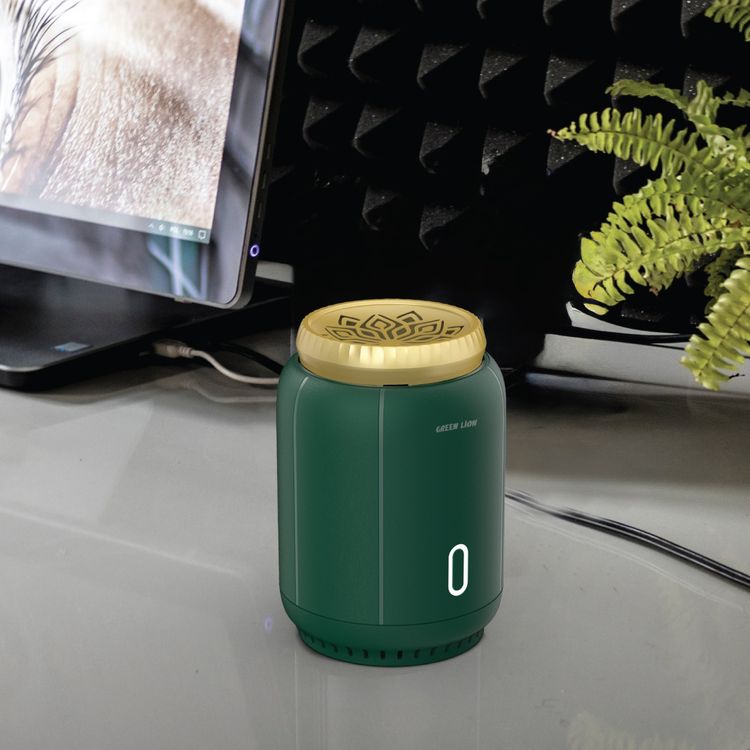 Green Lion Ember Bakhour Burner with Safe & Non-Toxic, Strong Fragrance, 90 sec Auto Off, Aesthetic Appearance, Wide Area Coverage, Safe & Non-Toxic - Green